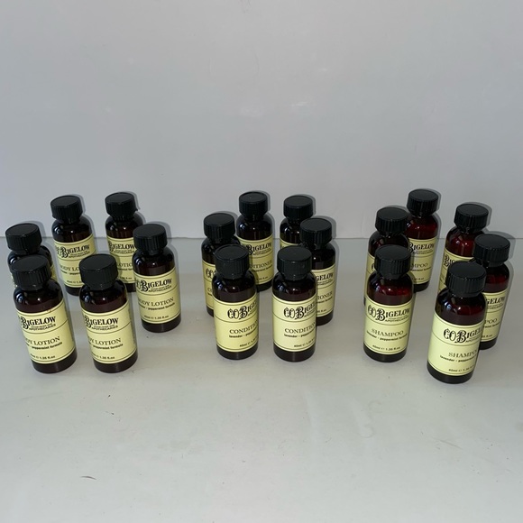 C O Bigelow Peppermint Lavender Travel Toiletries 1.35 oz bottles 18 total - Picture 1 of 7